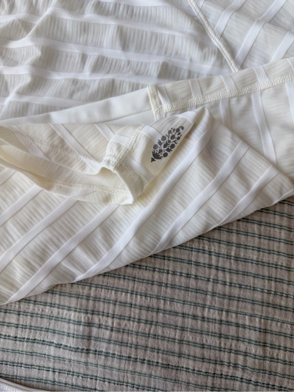 FP Movement White Textured Long Sleeve Crop Top + Skirt Set - Picture 3 of 9